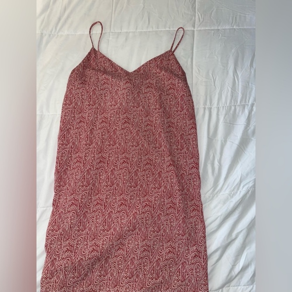 Joe Fresh Red Paisley Slip Dress With Tie in Back Women’s Medium